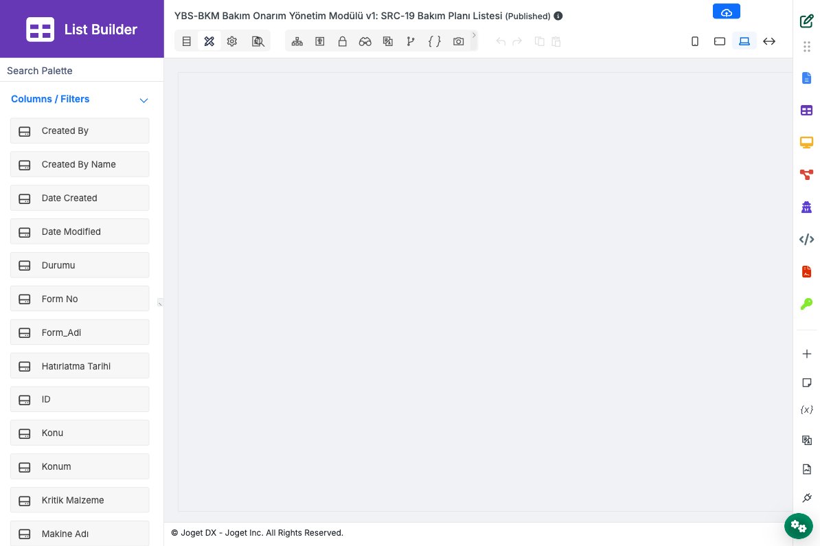 Bakım kayıt detay görüntüleme, dashboard widget